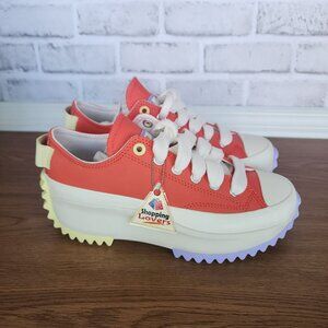 ❤️Converse Run Star Hike Color Pop Leather 5.5 Men Shoes Orange Sneaker A16289C